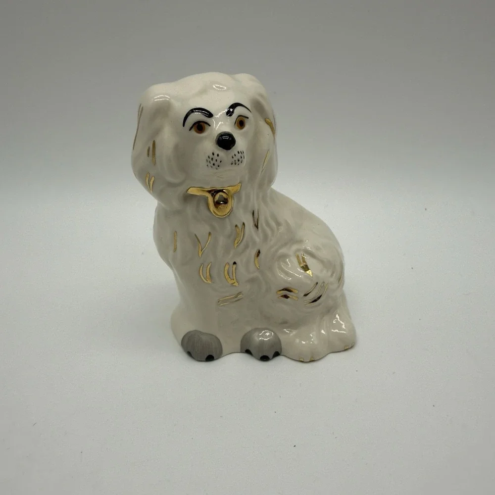 Beswick King Charles Spaniel Vintage Classic gold-gilded mantle companion‎ 2.5x3